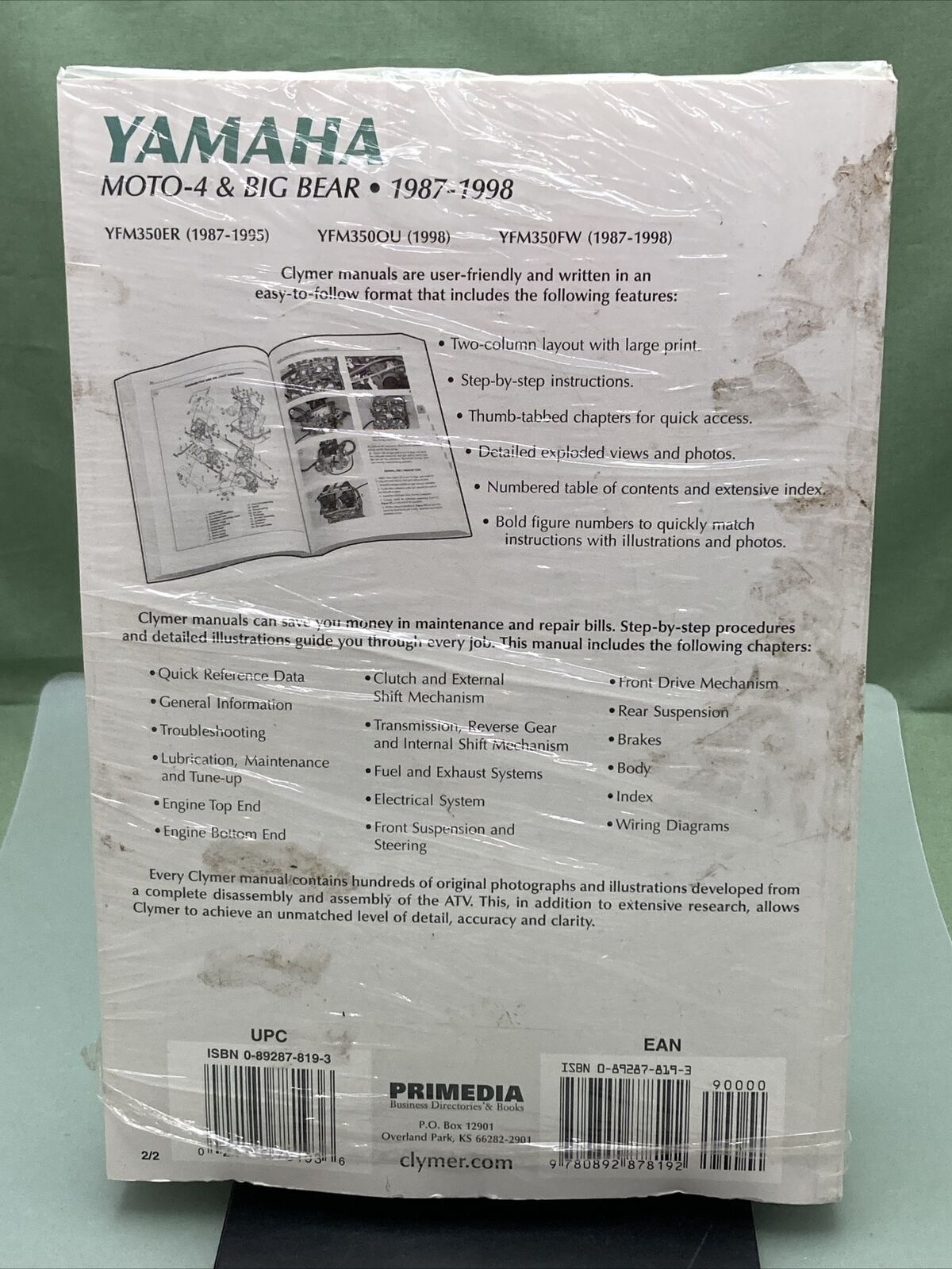 NEW GENUINE CLYMER YAMAHA MOTO-4/BIG BEAR SERVICE MANUAL '87-'98 M490-2