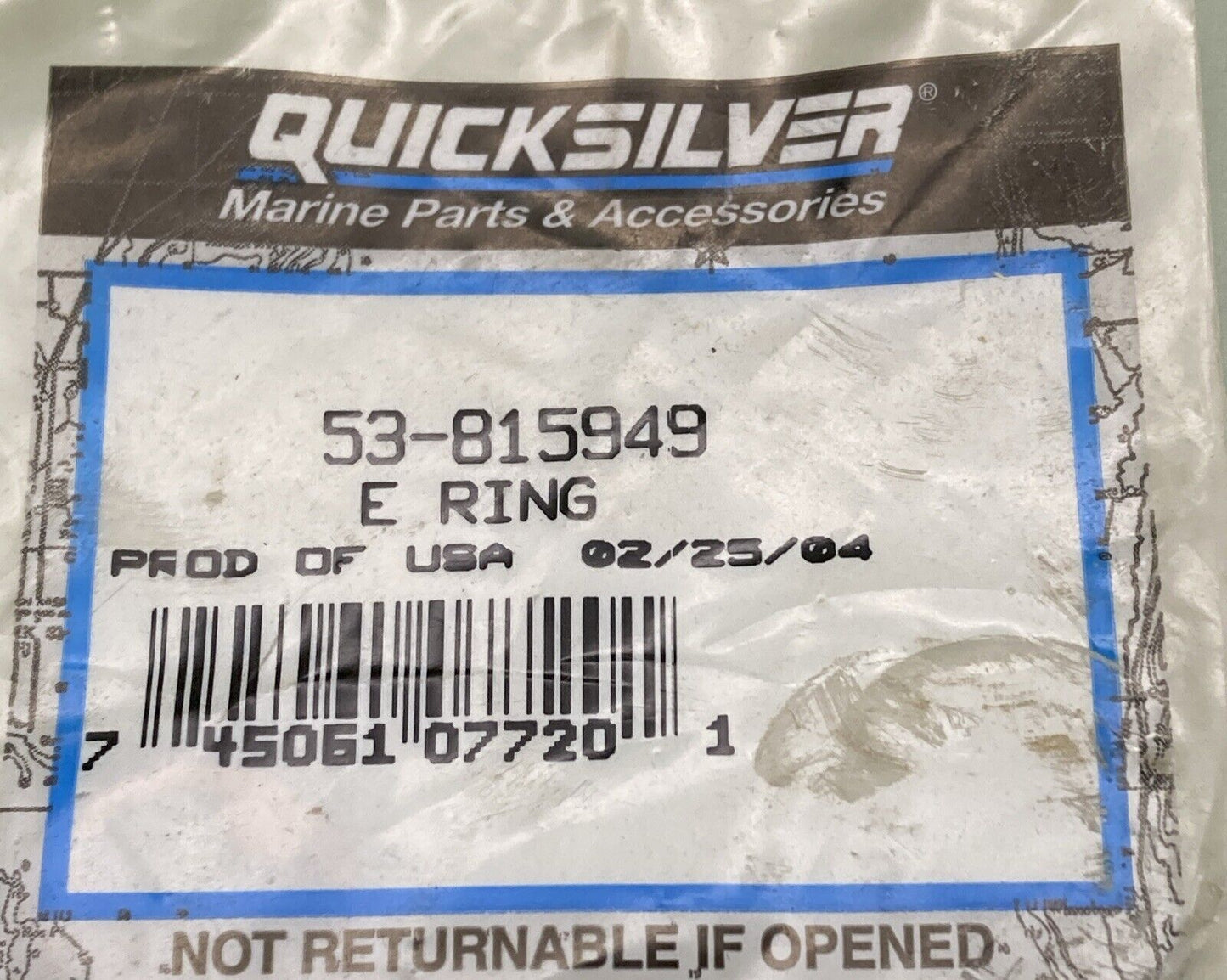 QTY 2 NEW MERCURY QUICKSILVER 53-815949 E RING RETAINING TRIM CYLINDER