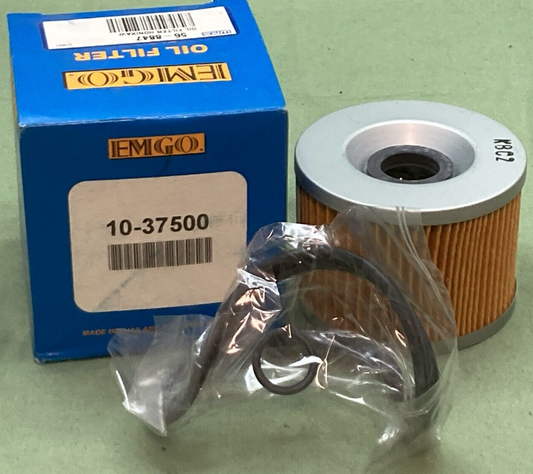 NEW GENUINE EMGO 10-37500 OIL FILTER BLACK SPIN-ON FOR HONDA MOTORCYCLE