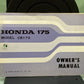 GENUINE HONDA 3145301 CB175 OWNER'S MANUAL '73