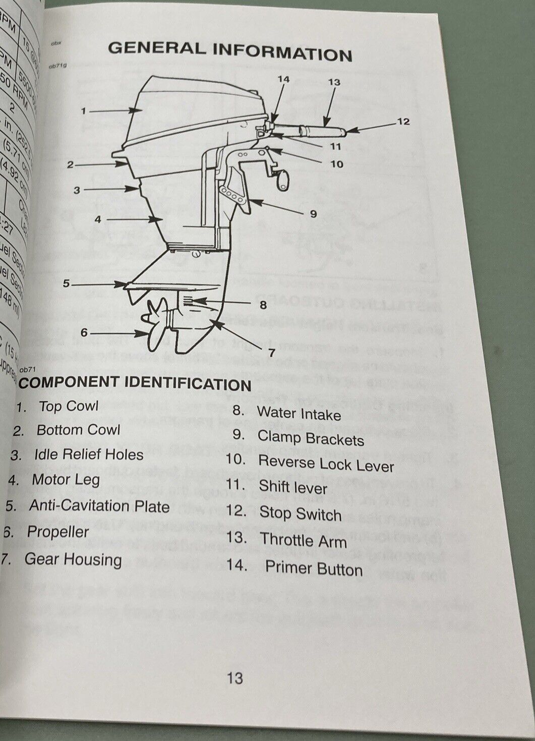 GENUINE MERCURY 90-830732 FORCE OPERATION & MAINTENANCE MANUAL 9.9/15 1995