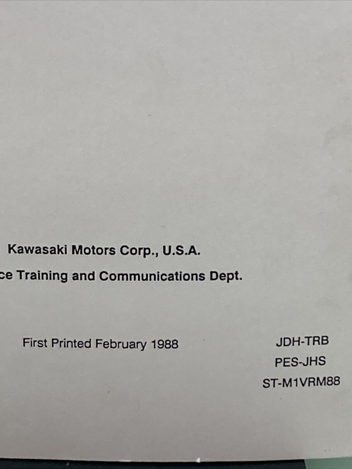 GENUINE KAWASAKI JDH-TRBPES-JHSST-M1VRM88 MULE 1000 FAMILIARIZATION