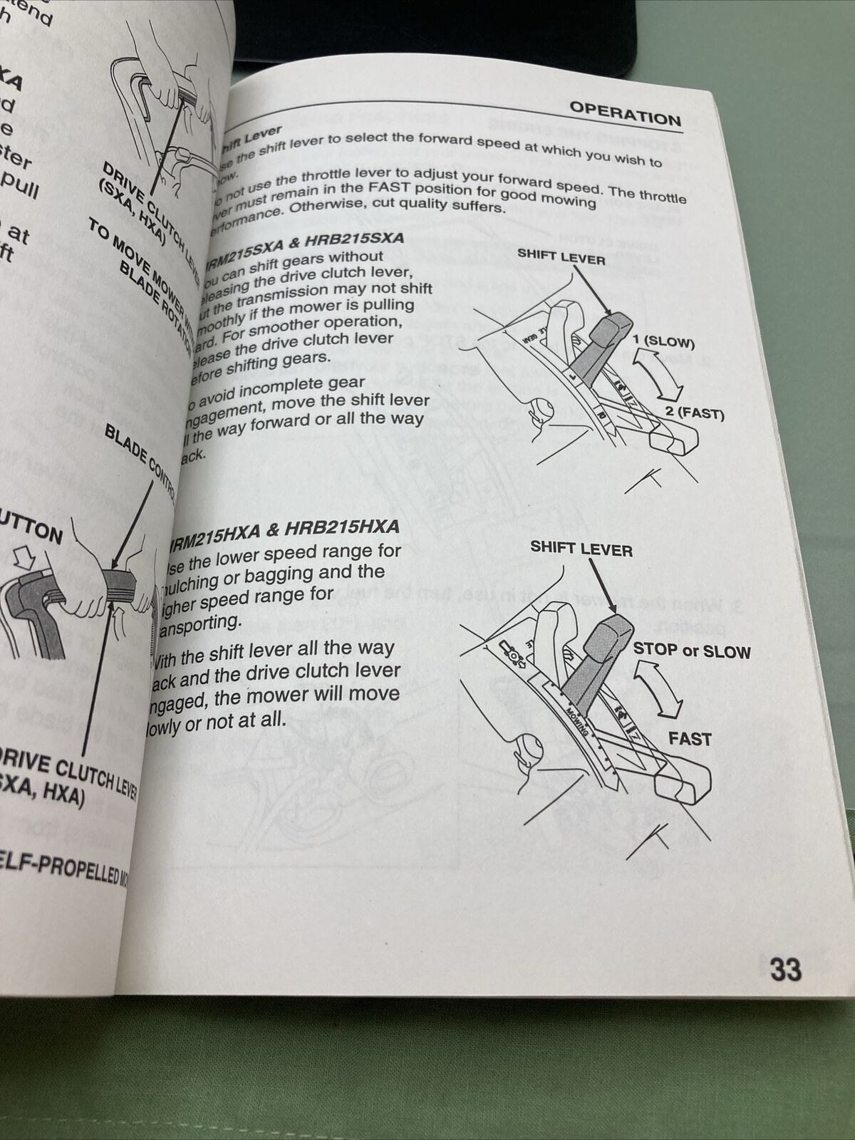 GENUINE HONDA 31VE2610 HARMONY ROTARY MOWER OWNER'S MANUAL HRM215PXA '96