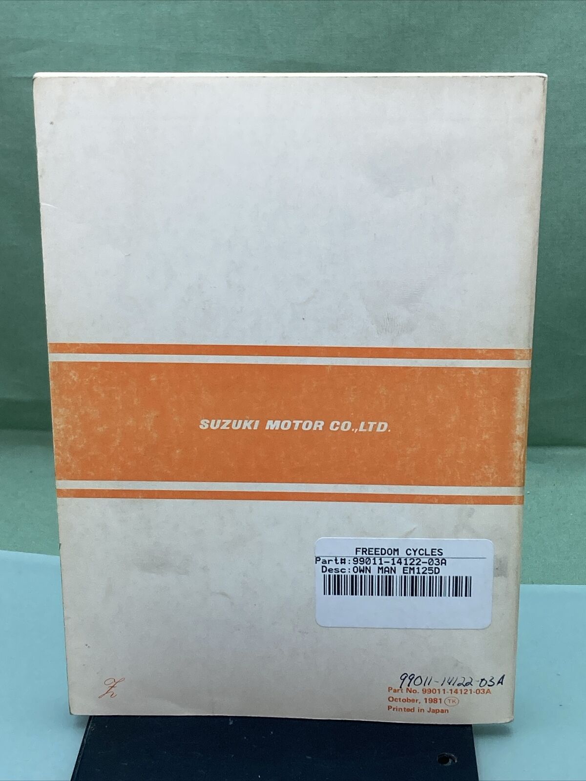 GENUINE SUZUKI 99011-14121-03A RM125 OWNER'S MANUAL '81