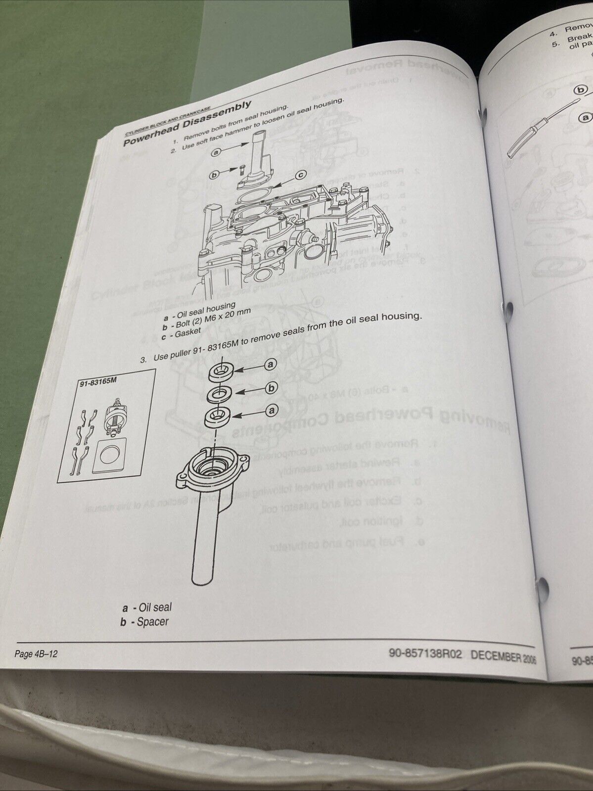 GENUINE MERCURY 90-857138R02 4/5/6 FOURSTROKE SERVICE MANUAL 2006