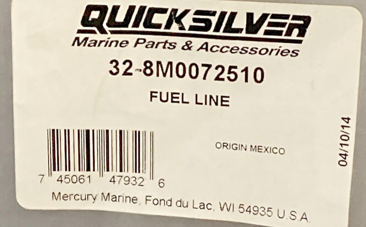 NEW GENUINE QUICKSILVER MERCURY MARINE 32-8M0072510 FUEL LINE