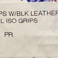NEW IRON BRAID 6215 ISO CAPS W/ BLACK LEATHER FRINGE Only Fits KuryAkyn Grips
