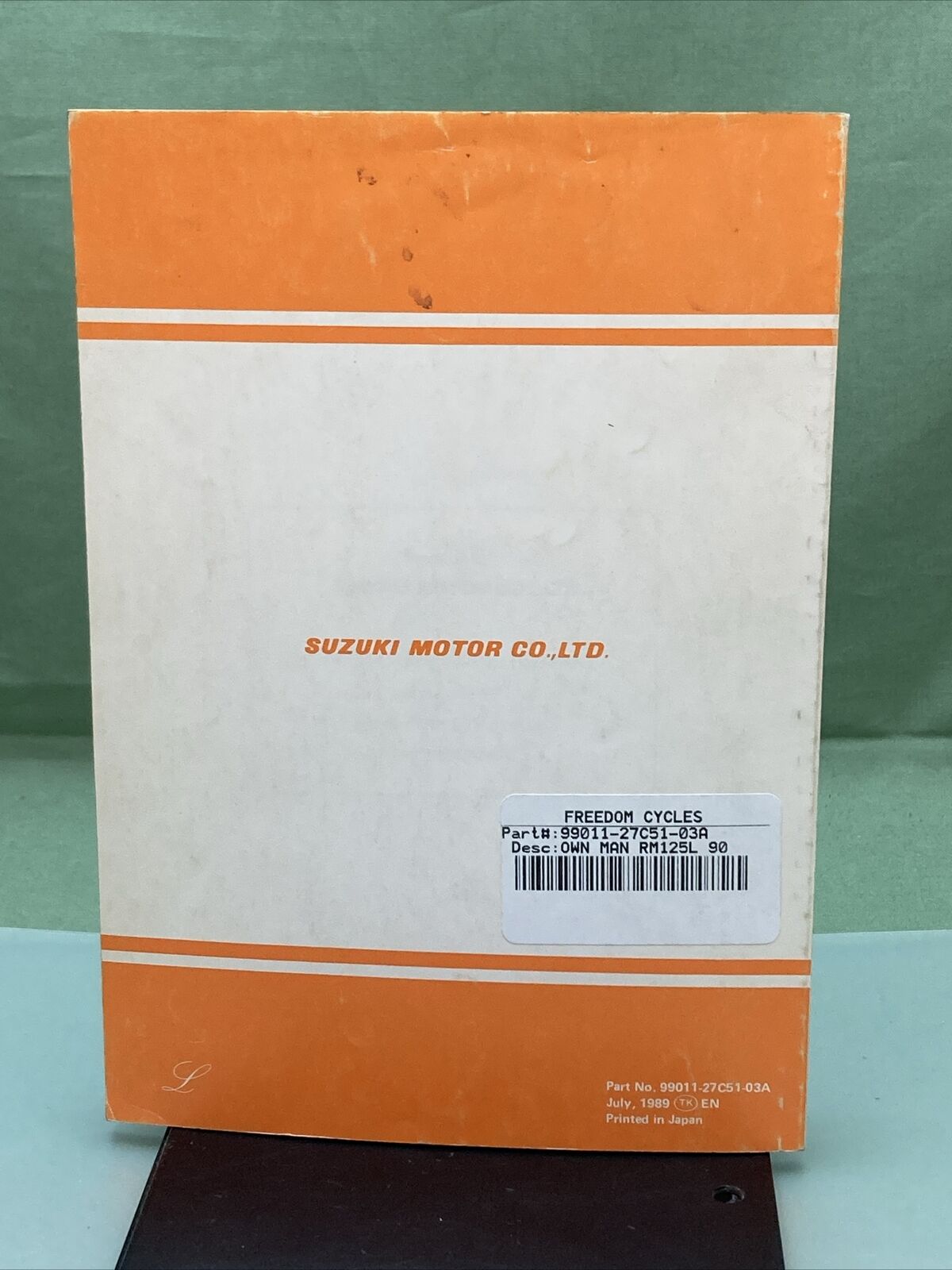 GENUINE SUZUKI 99011-27C51-03A RM125 OWNER'S MANUAL '89