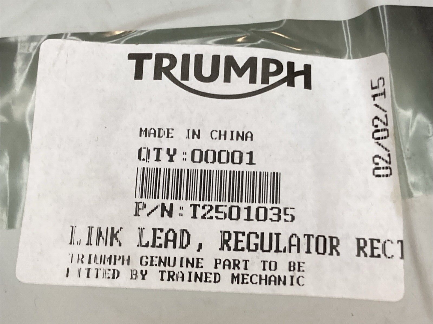 NEW GENUINE TRIUMPH T2501035 Link Lead, Regulator Rectifier Sprint GT