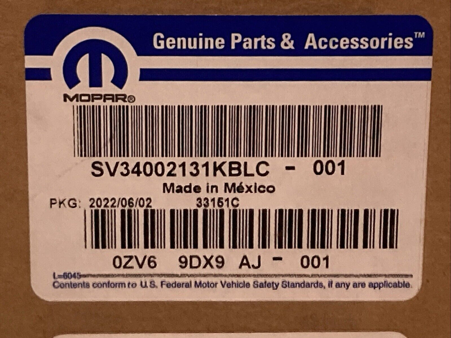 NEW GENUINE MOPAR ZV69DX9AJ Front Left Outer Seat Belt Retractor