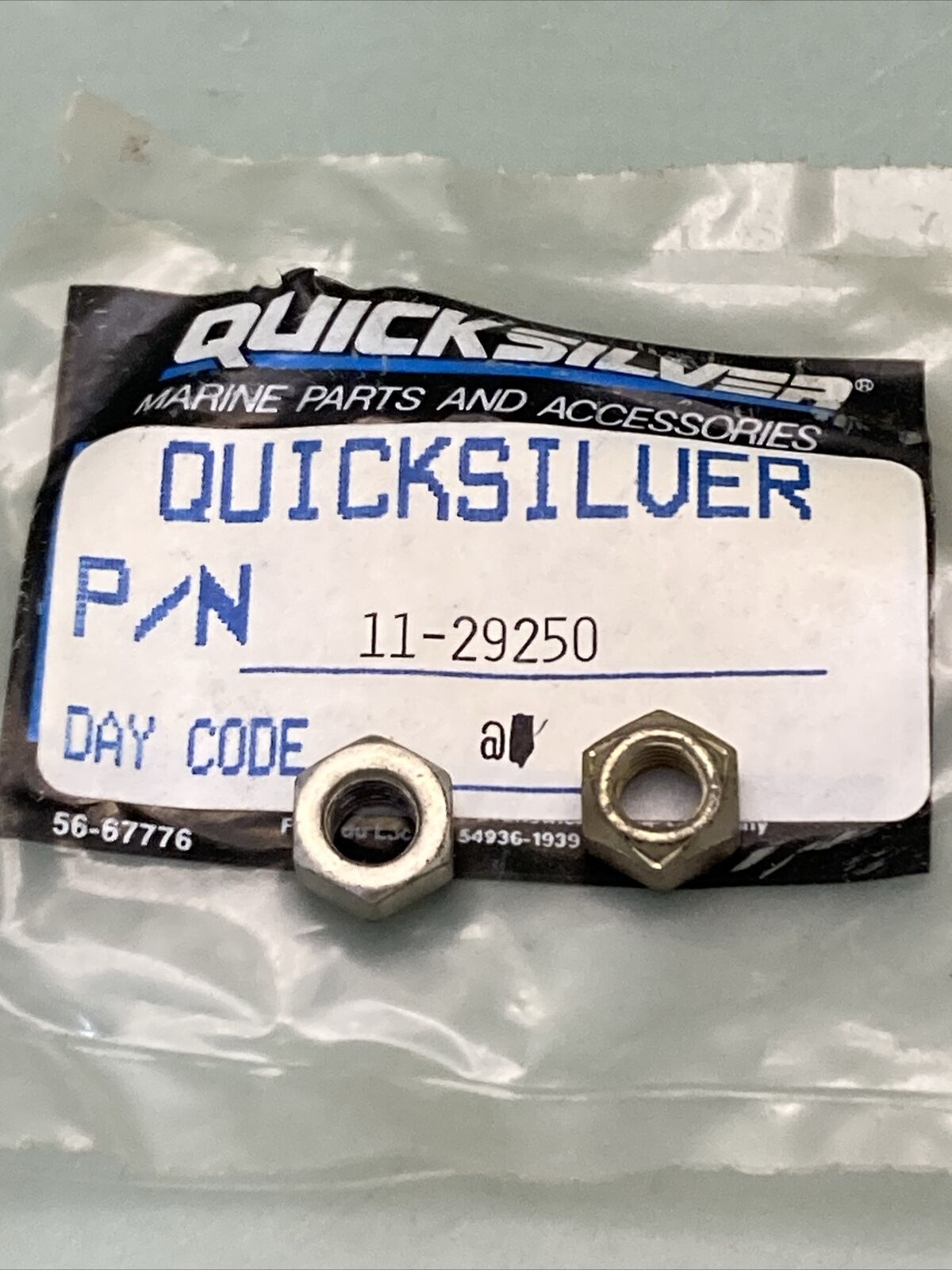 QTY 2 NEW GENUINE MERCURY QUICKSILVER 11-29250 NUT