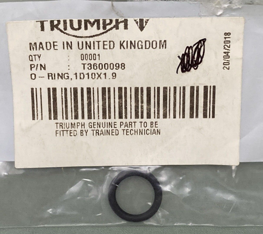 NEW GENUINE TRIUMPH T3600098 O-RING, 1D10X1.9