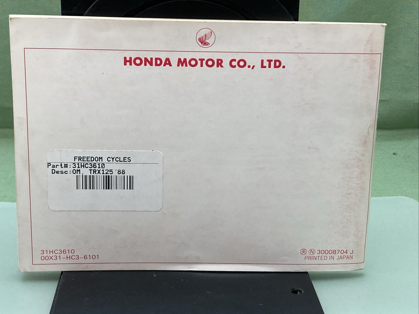 GENUINE HONDA 31HC3610 TRX125/FOURTRAX 125 SERVICE MANUAL '88