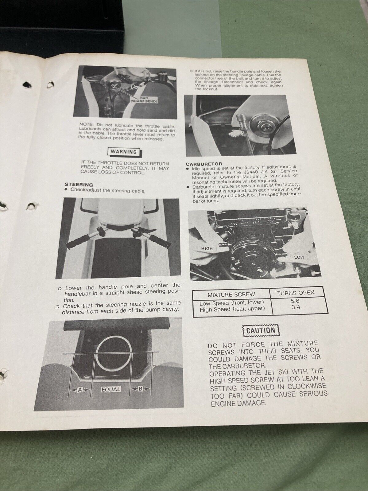 GENUINE KAWASAKI 99964-0004-01 JS440-A1 JET SKI PREPARATION MANUAL 1976