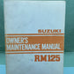 GENUINE SUZUKI 99011-14121-03A RM125 OWNER'S MANUAL '81