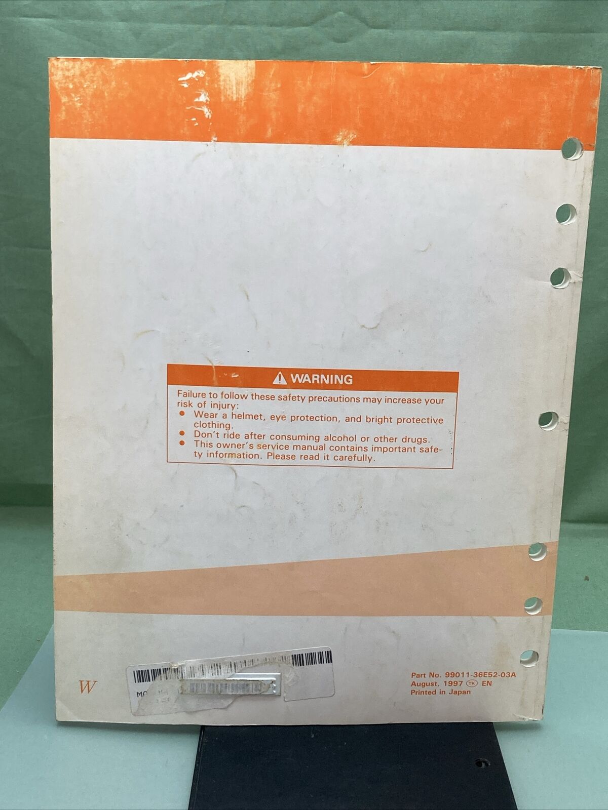 GENUINE SUZUKI 99011-36E52-03A OWNER'S SERVICE MANUAL RM125