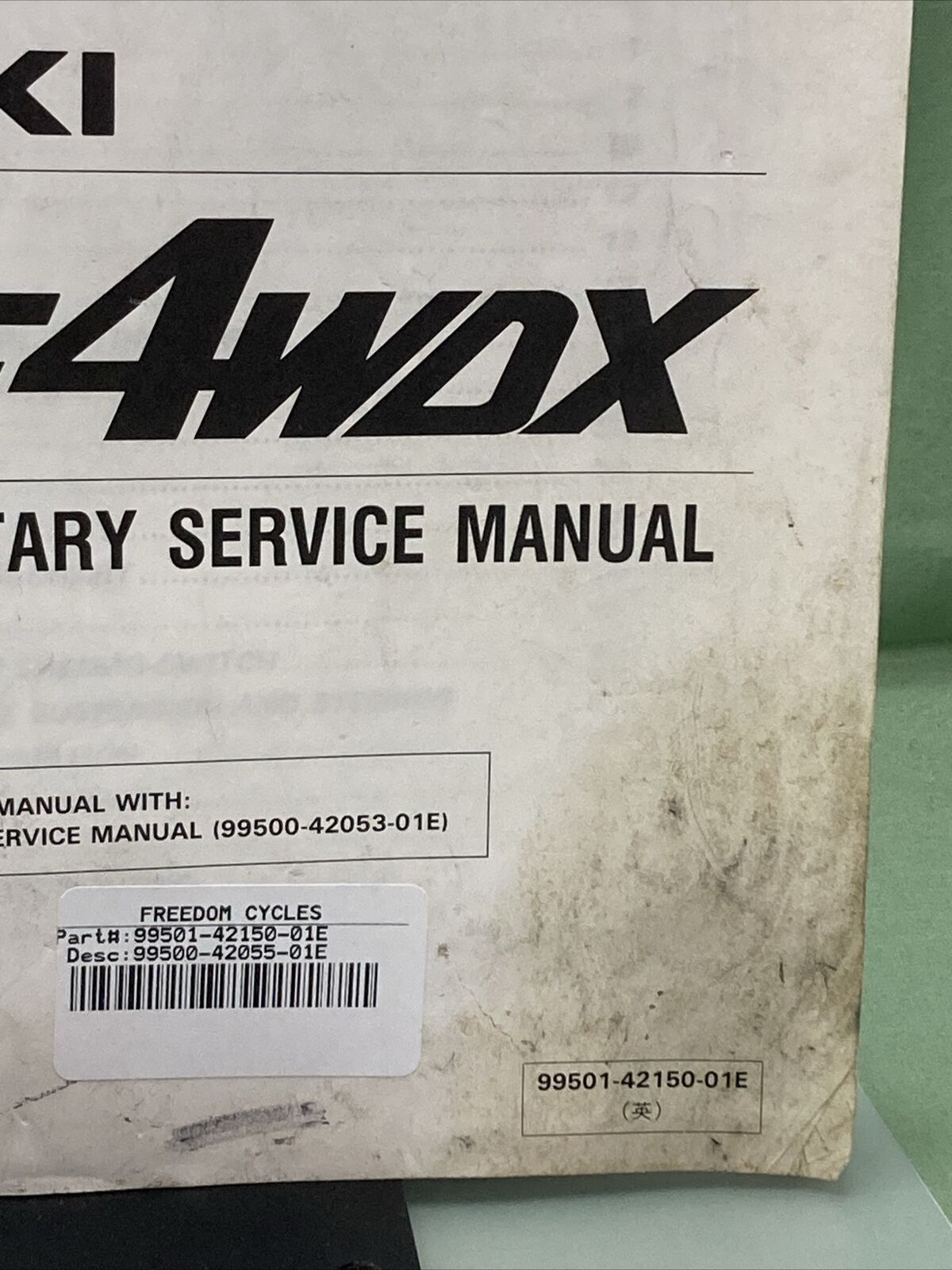 GENUINE SUZUKI 99501-42150-01E SUPPLEMENTARY SERVICE MANUAL LT-F4WDX