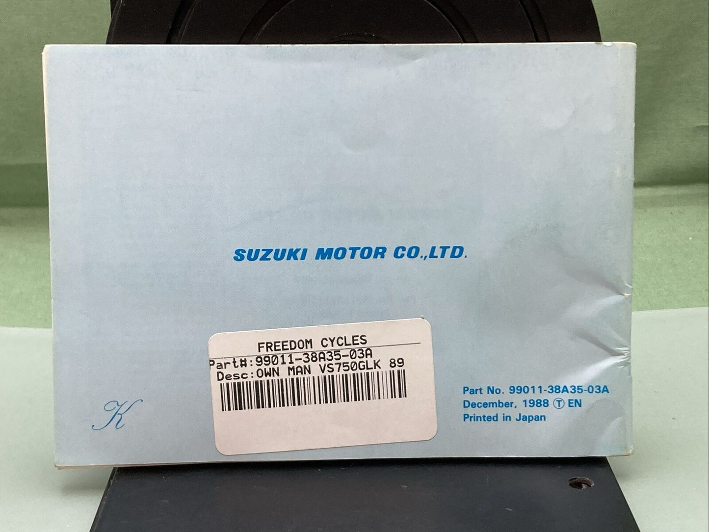 GENUINE SUZUKI 99011-38A35-03A VS750GL OWNER'S MANUAL