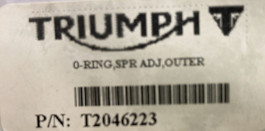 NEW GENUINE TRIUMPH T2046223 0-RING, Spr Adj, Outer
