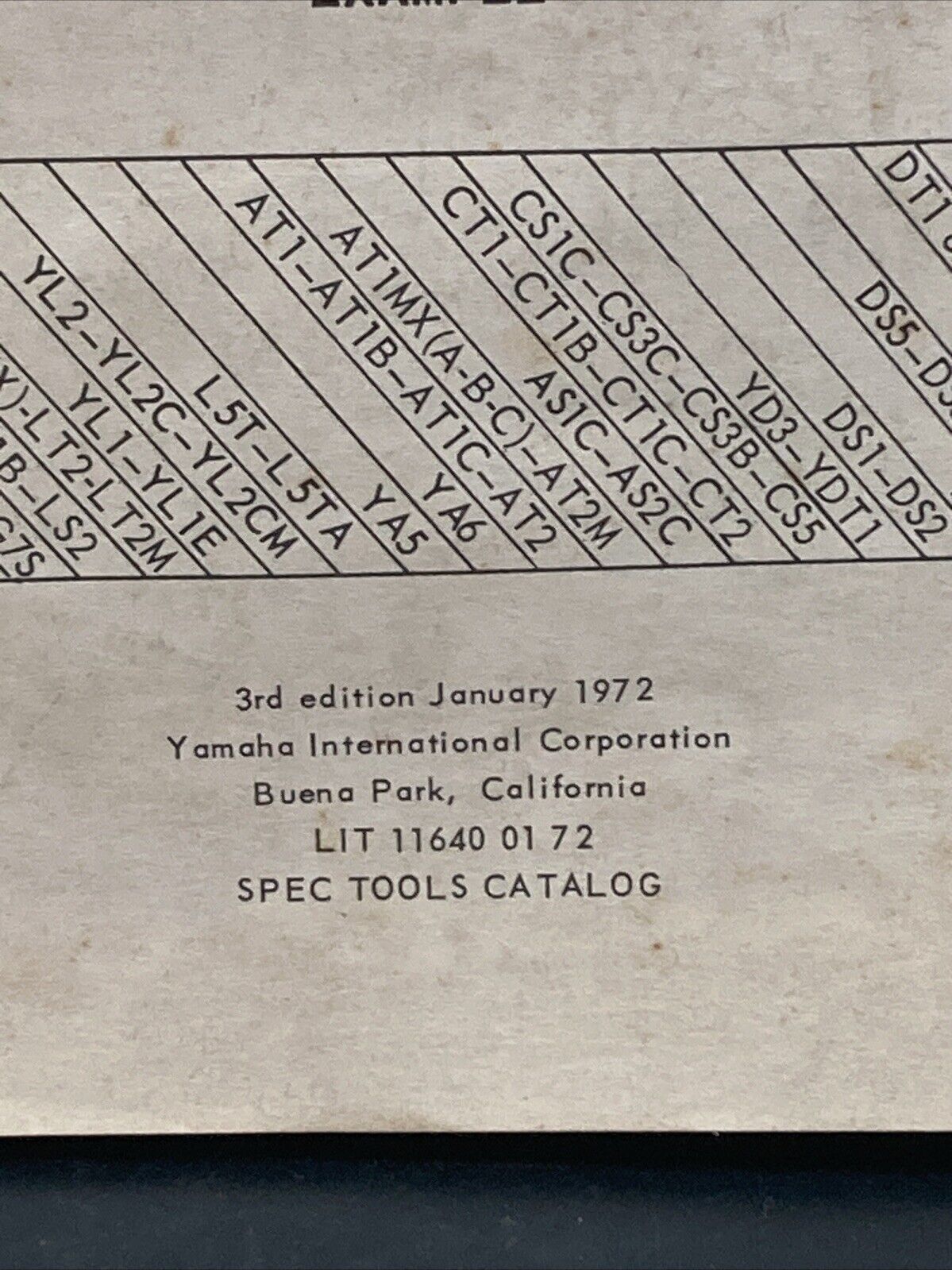 GENUINE YAMAHA LIT-11640-01-72 SPECIAL TOOLS CATALOG 1972 3RD EDITION