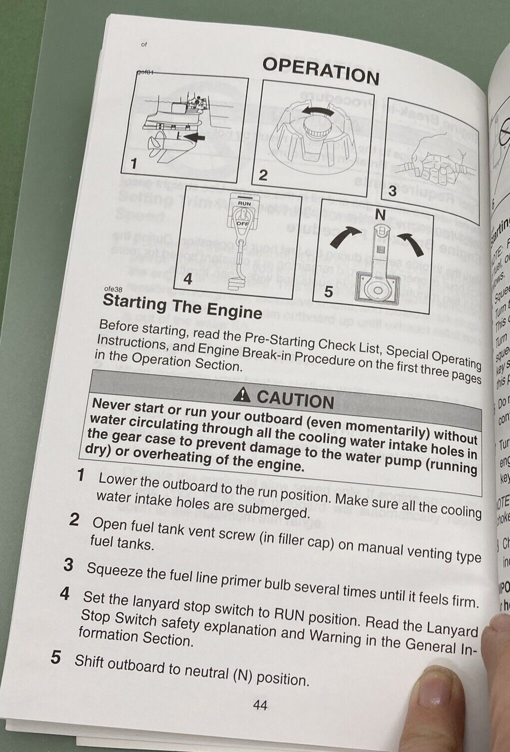 GENUINE MERCURY 90-10201990 OPERATION MAINTENANCE & WARRANTY MANUAL 1998