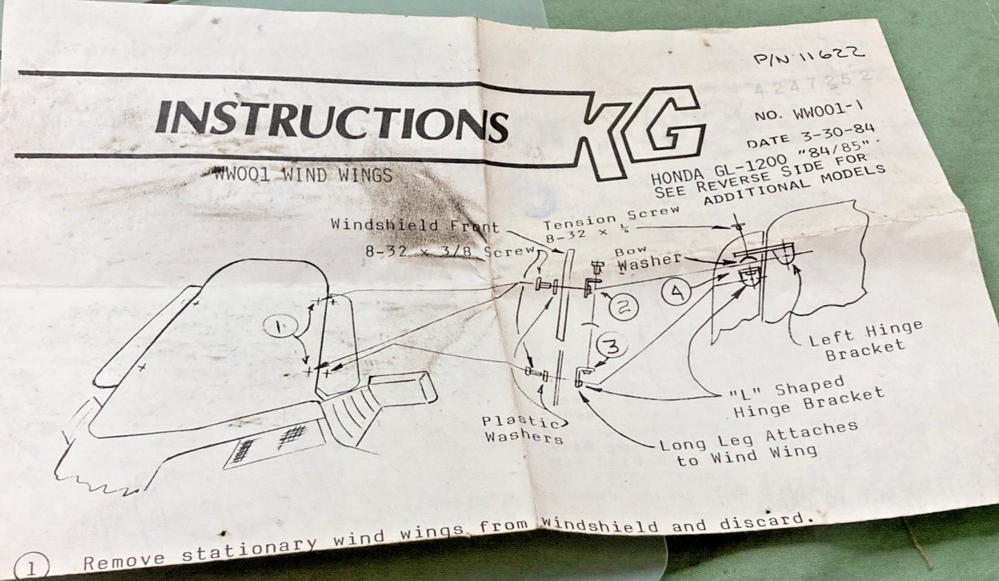 NEW KG WW001 WIND WINGS HONDA GL1200 84-85
