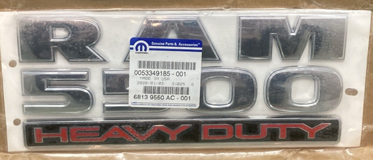 NEW GENUINE MOPAR 68139550AC Emblem DOOR NAMEPLATE RAM 5500 HEAVYDUTY