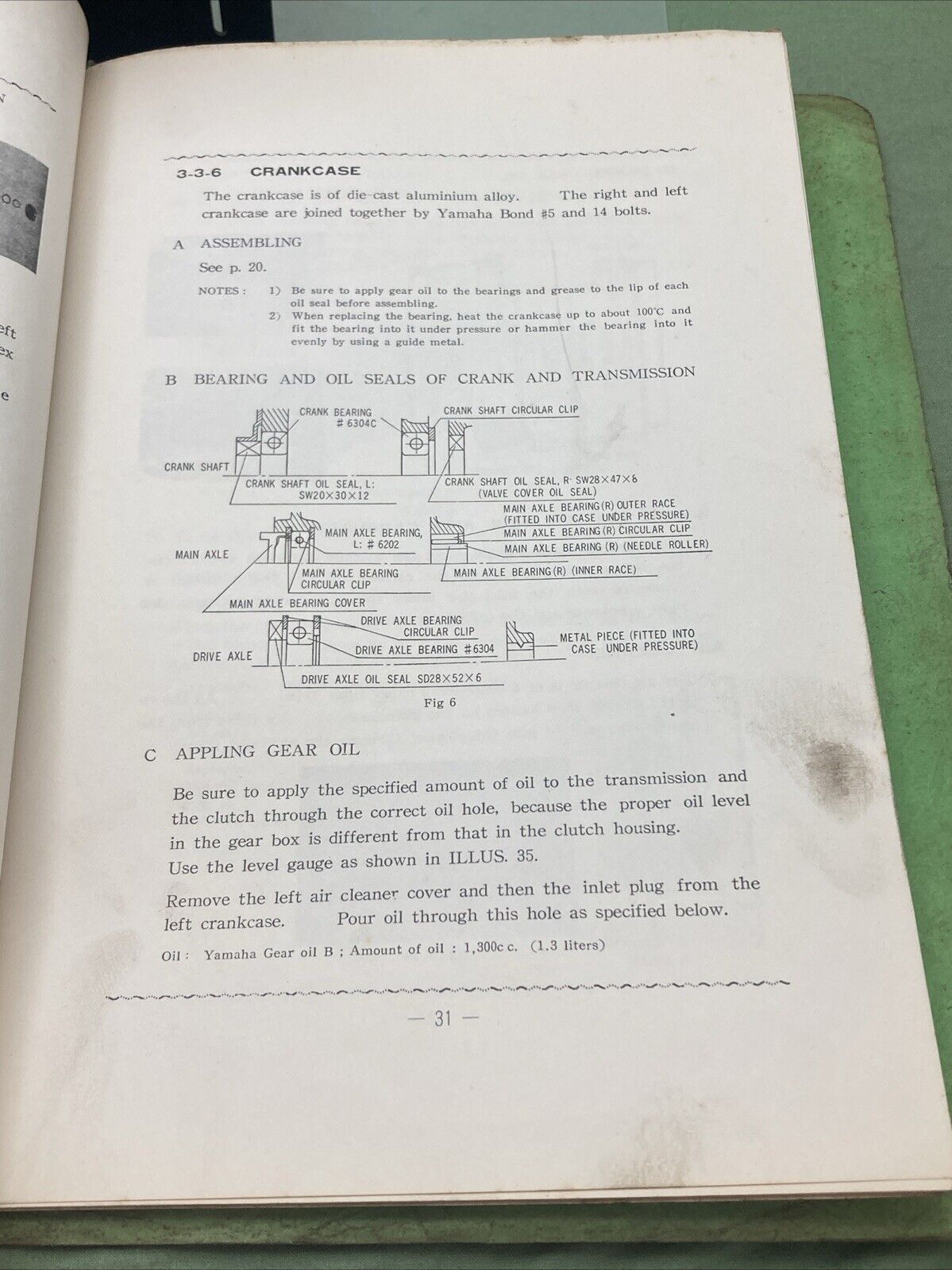 GENUINE YAMAHA YA6 SERVICE MANUAL