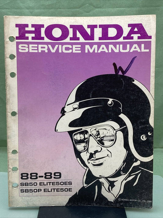 GENUINE HONDA 61MT400 SB50 ELITE50ES, SB50P ELITE50E SERVICE MANUAL '88-'89