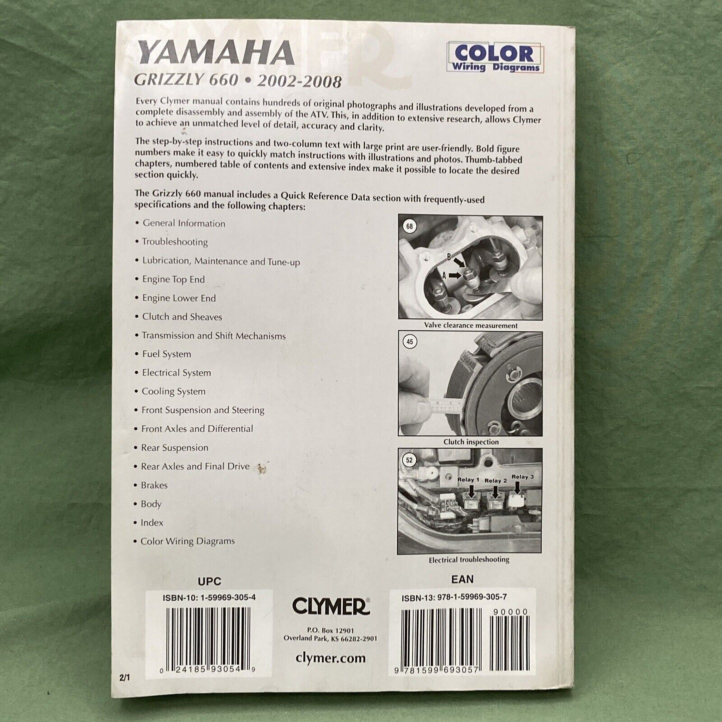 CLYMER M285-2 YAMAHA GRIZZLY 660 SERVICE MANUAL 2002-2008