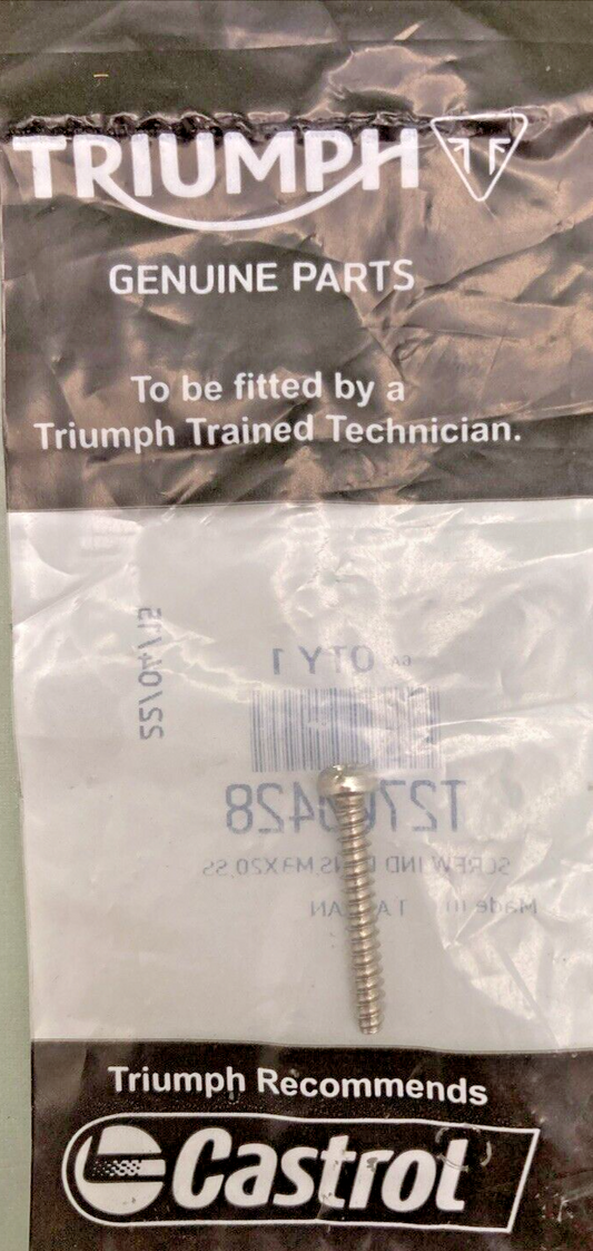 NEW GENUINE TRIUMPH T2700428  Screw, Ind Lens, M3X20, Ss