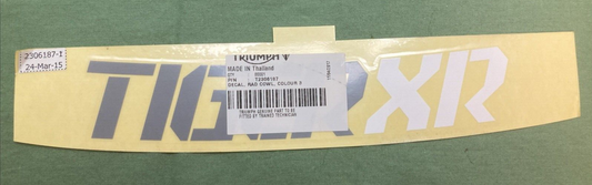 NEW GENUINE TRIUMPH T2306187 DECAL RAD COWL COLOUR 3 "TIGERXR" SILVER WHITE