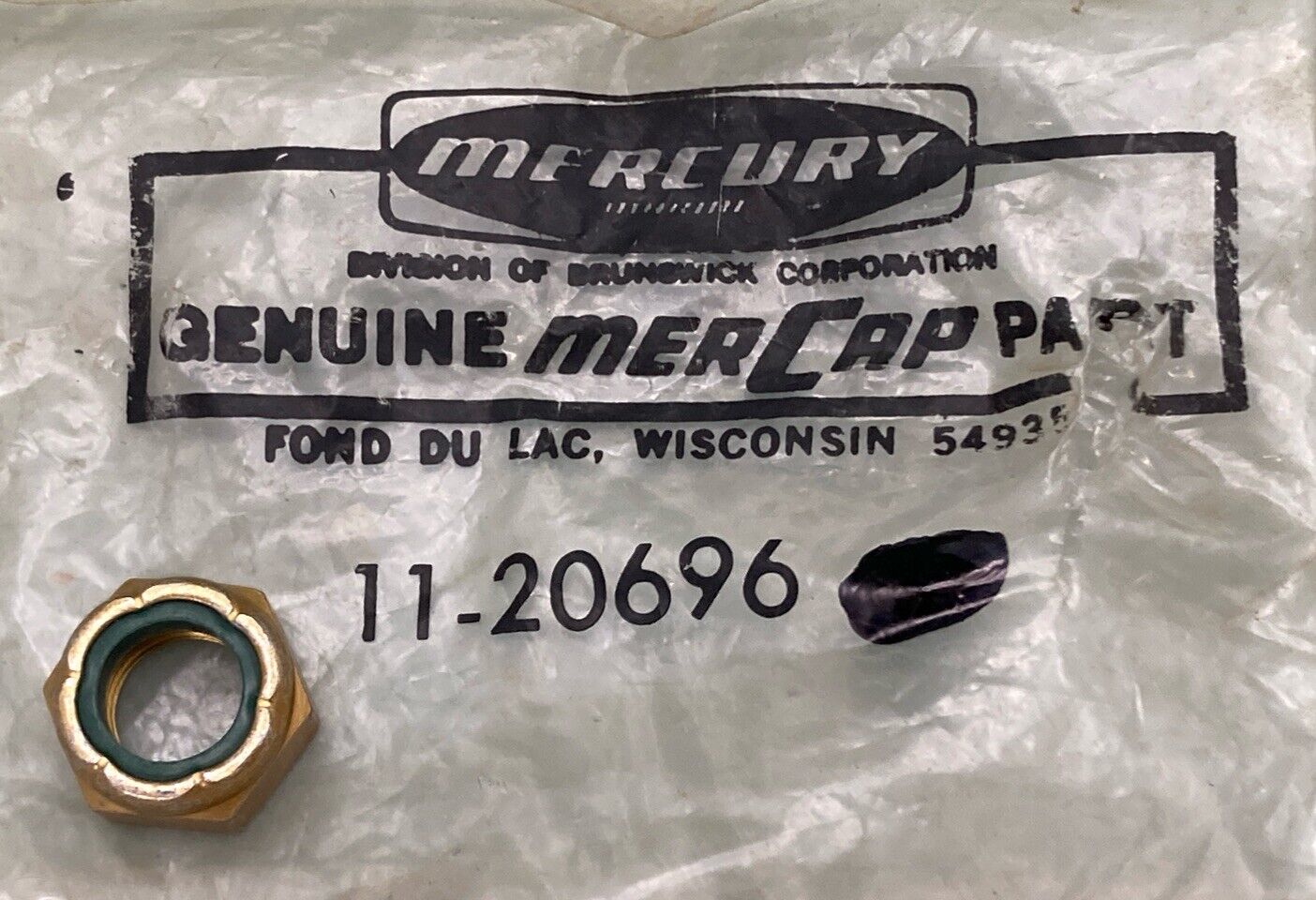 QTY 2 NEW MERCURY QUICKSILVER 11-20696 NUT FLYWHEEL STTR IGN COIL OUTBOARD 7.5HP