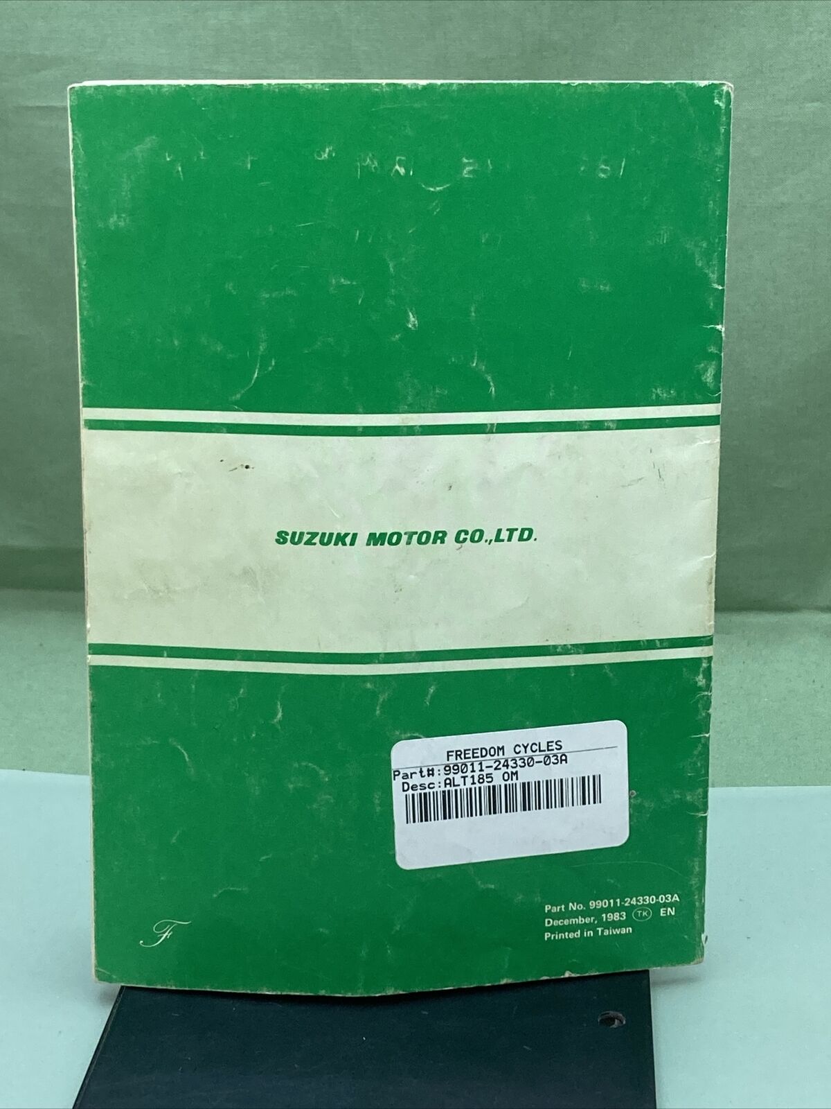 GENUINE SUZUKI 99011-24330-03A ALT185 OWNER'S MANUAL '83