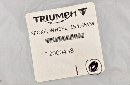 NEW GENUINE TRIUMPH T2000458 Spoke, Wheel, 154.3MM