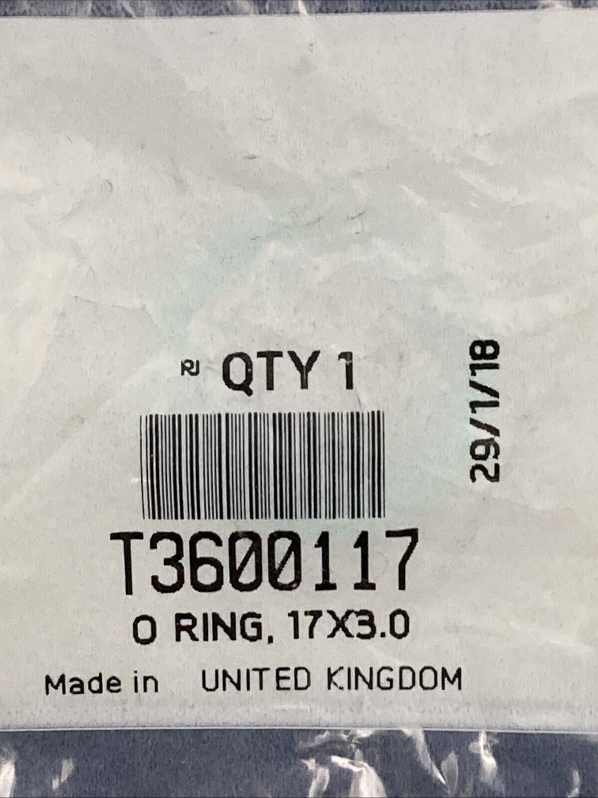 NEW GENUINE TRIUMPH T3600117 O Ring, 17X3.0