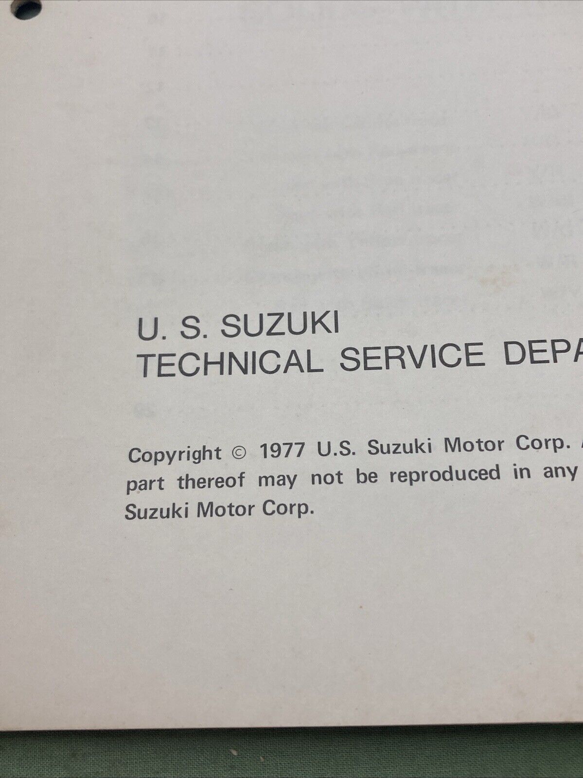 GENUINE SUZUKI WIRING DIAGRAMS 1977