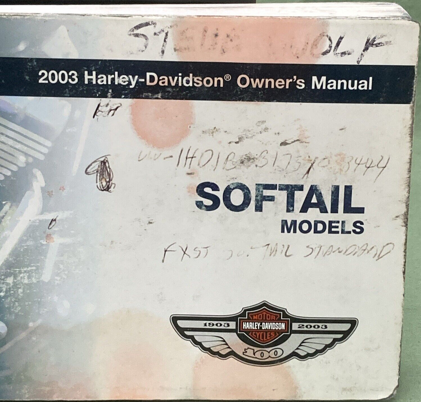 HARLEY DAVIDSON 99469-03 Owner's Manual Softail Models 2003