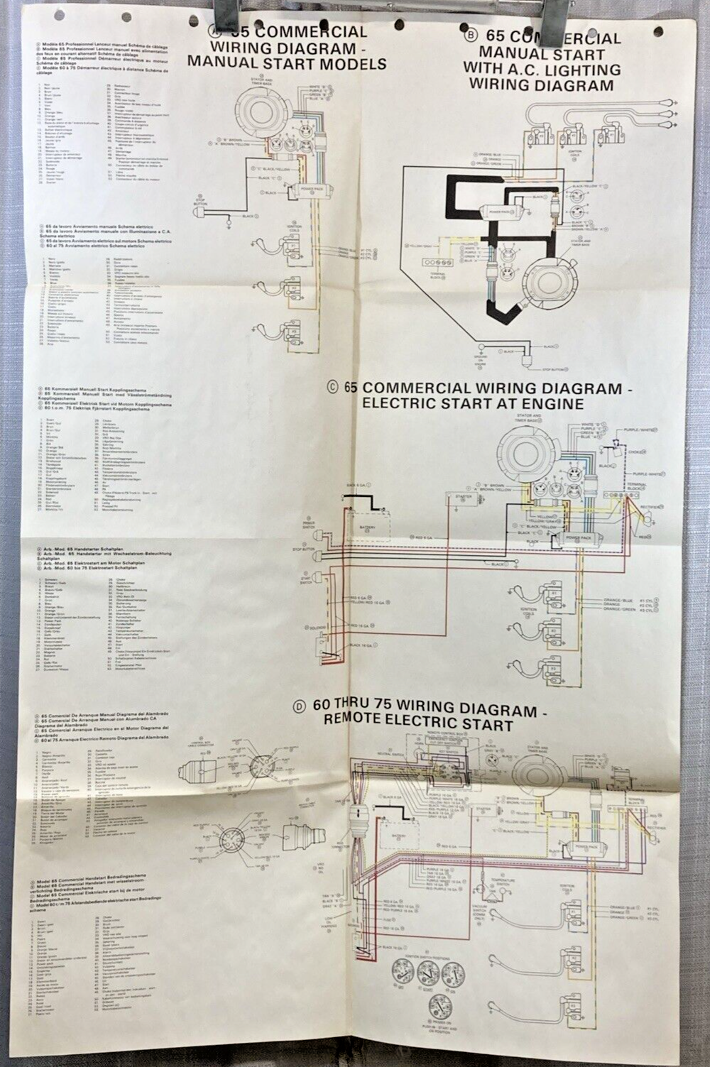 REPLACES OMC OUTBOARD MARINE 65 COMMERCIAL 60-75 REMOTE START WIRING DIAGRAM