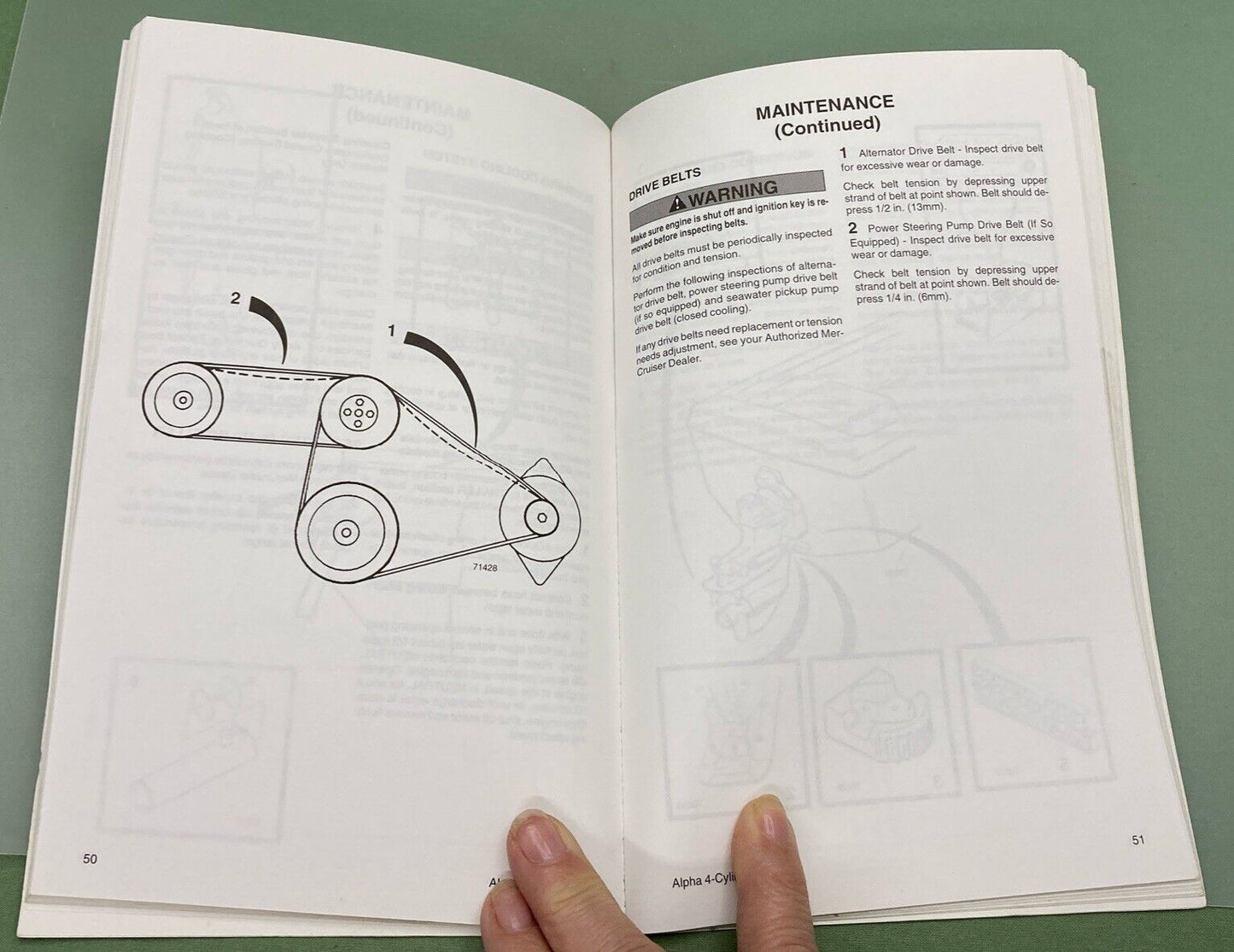 GENUINE MERCURY 90-821047930 ALPHA I OPERATION & MAINTENANCE MANUAL 4 CYL 1992