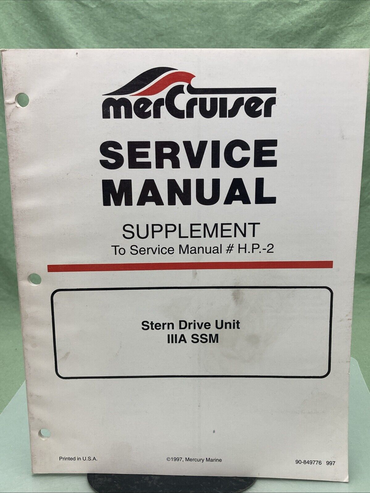 GENUINE MERCURY 90-849776 STERN DRIVE UNIT IIIA SSM SERVICE MANUAL SUPPLEMENT 97