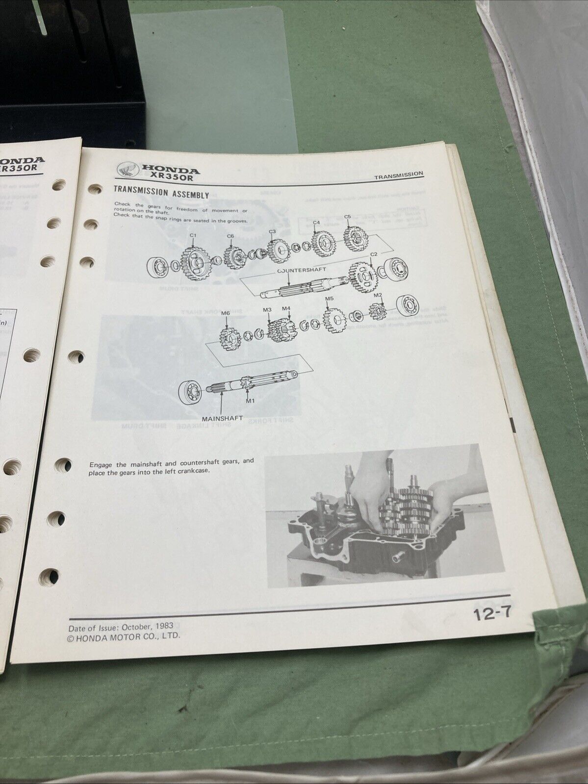 GENUINE HONDA 61KF001 XR350R SHOP MANUAL 1983