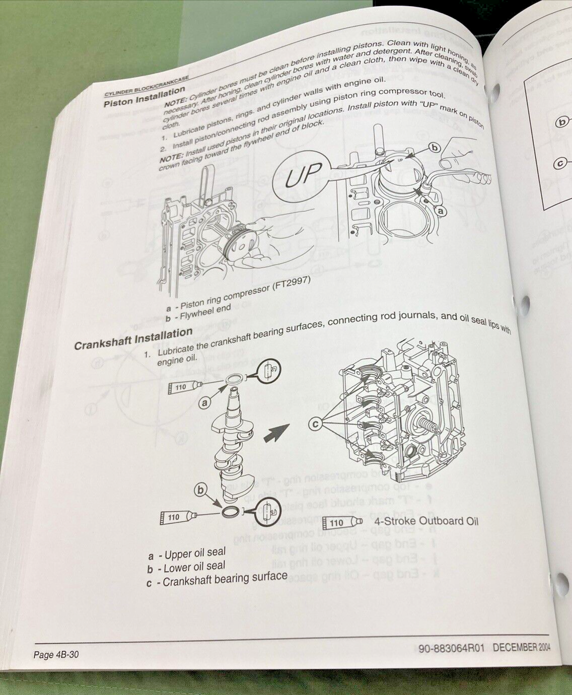 GENUINE MERCURY 90-883064R01 30/40 FOURSTROKE EFI SERVICE MANUAL 2004