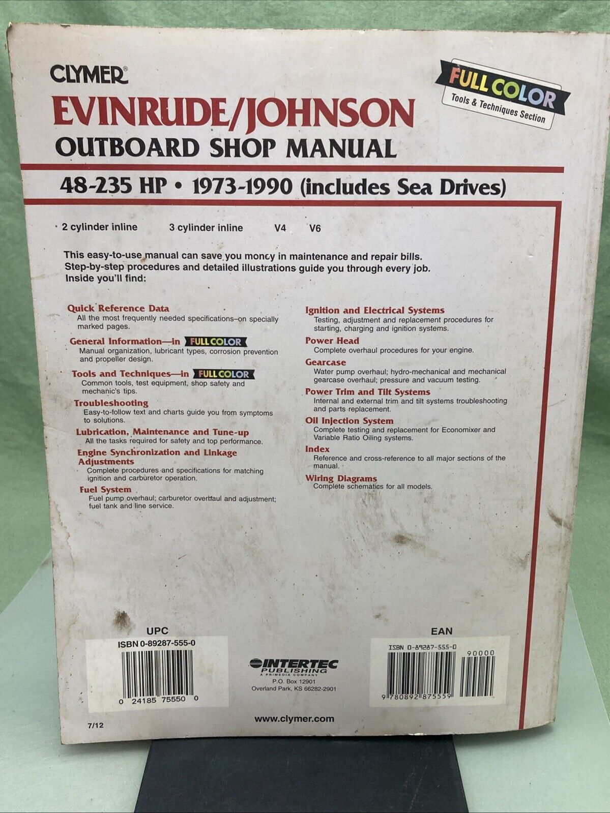 GENUINE CLYMER B736 EVINRUDE/JOHNSON OUTBOARD 48-235 HP 1973-1990 SHOP MANUAL