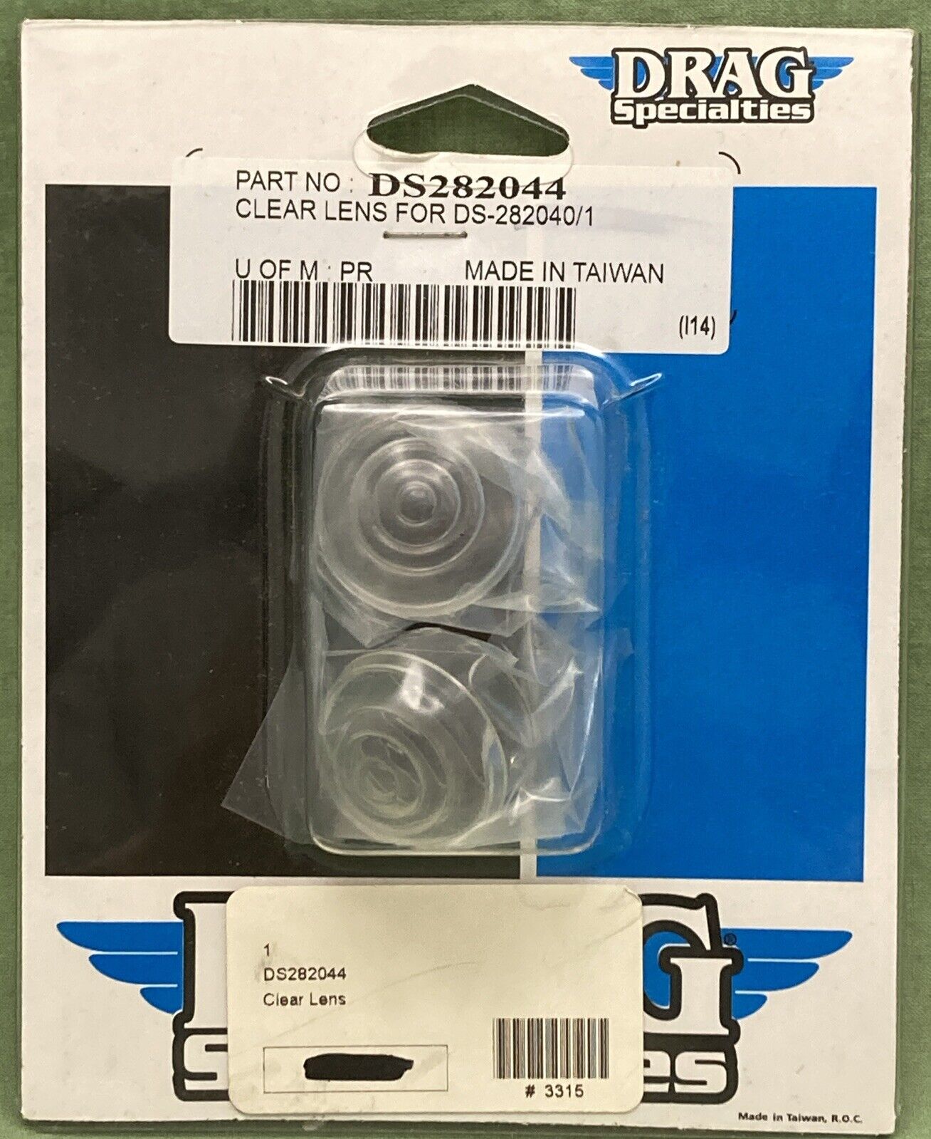 QTY 2 NEW DRAG SPECIALTIES DS282044 CLEAR LENS