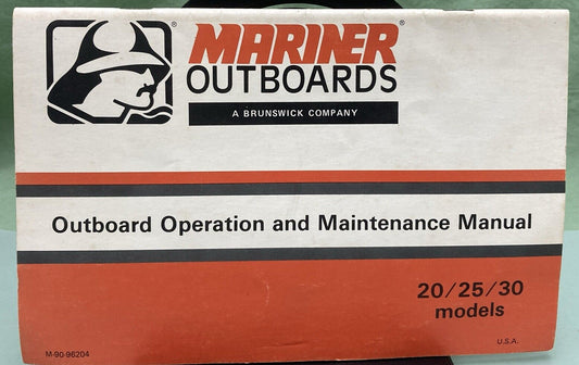 MERCURY MARINER M-90-96204 OPERATION & MAINTENANCE MANUAL MODEL 20 25 30 1976