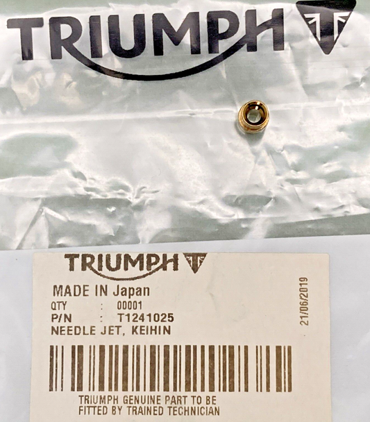 QTY 2 NEW GENUINE TRIUMPH T1241025 Needle Jet