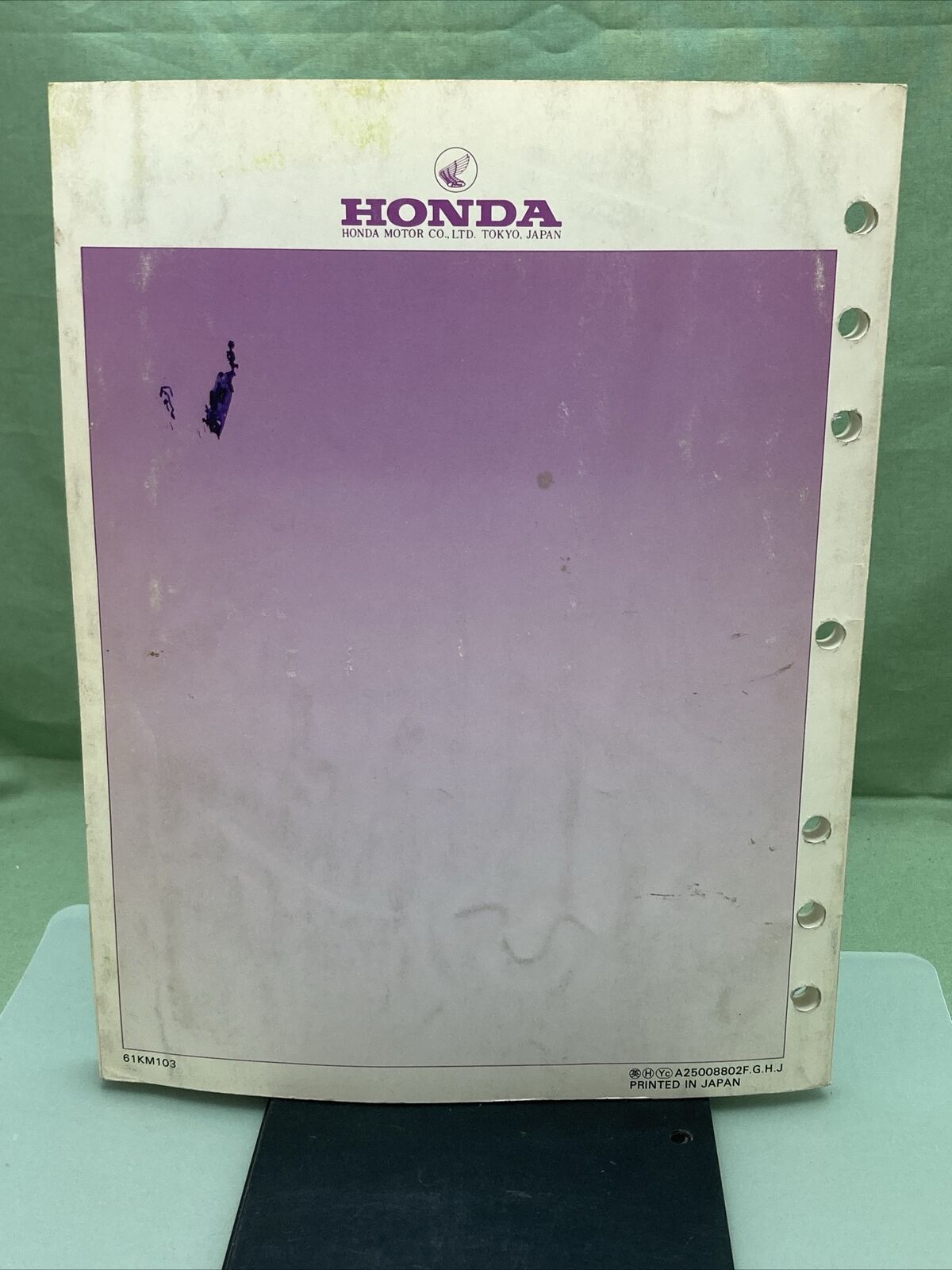 GENUINE HONDA 61KM103 CH250/ELITE 250 SERVICE MANUAL '88-'88