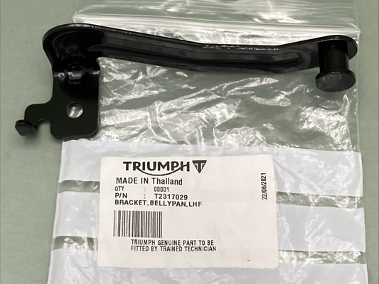 NEW GENUINE TRIUMPH T2317029 Bracket, Bellypan, Lhf