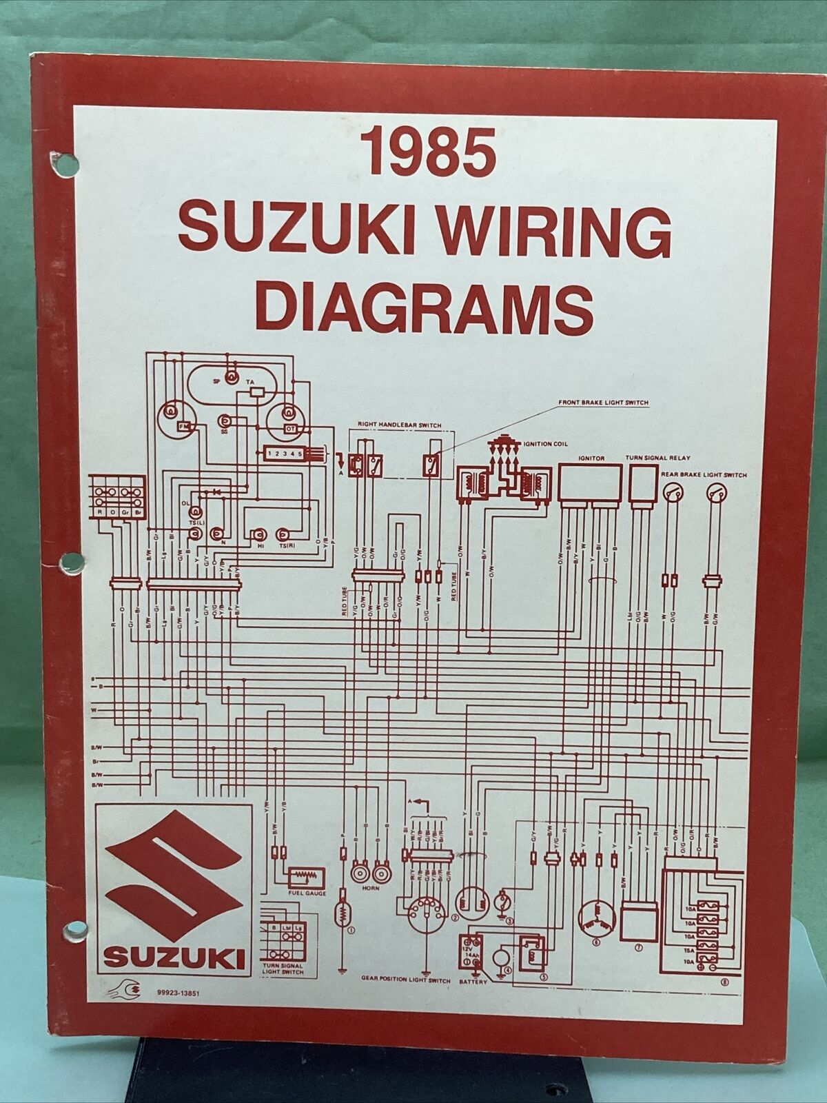 GENUINE SUZUKI 99923-13851 WIRING DIAGRAMS 1985